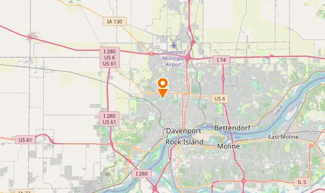 Street map of Davenport, IA