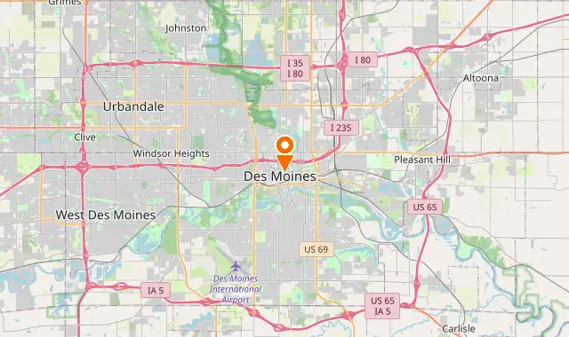 Street map of Des Moines, IA
