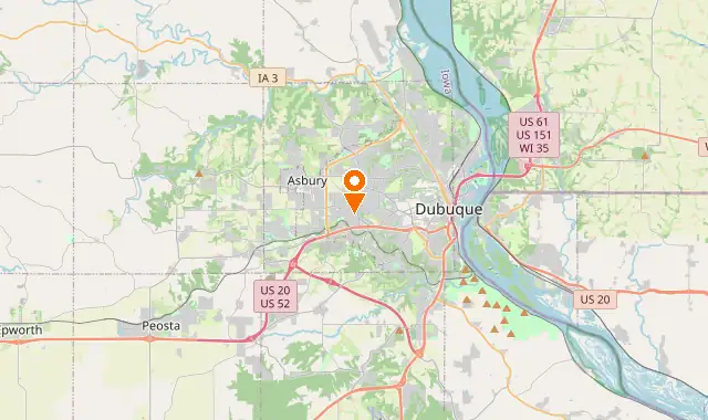 Street map of Dubuque, IA