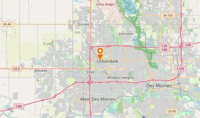 Street map of Urbandale, IA