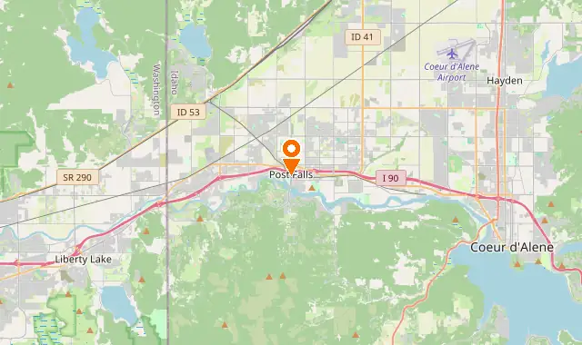 Street map of Post Falls, ID