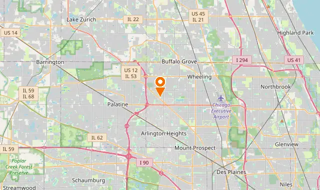 Street map of Arlington Heights, IL