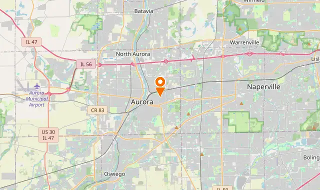 Street map of Aurora, IL