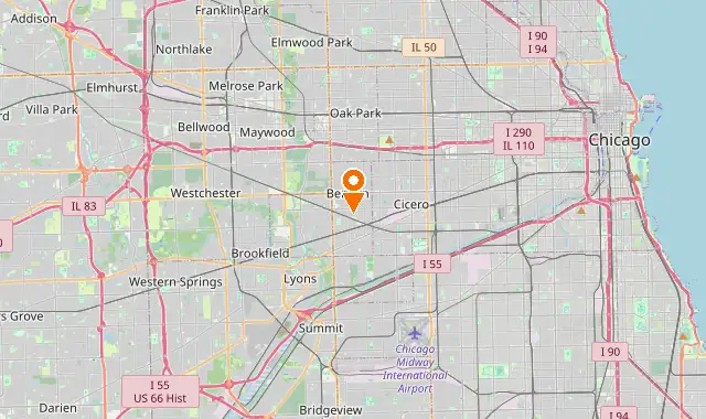 Street map of Berwyn, IL