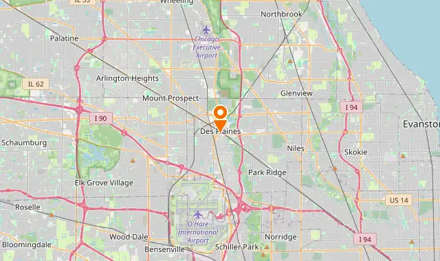 Street map of Des Plaines, IL