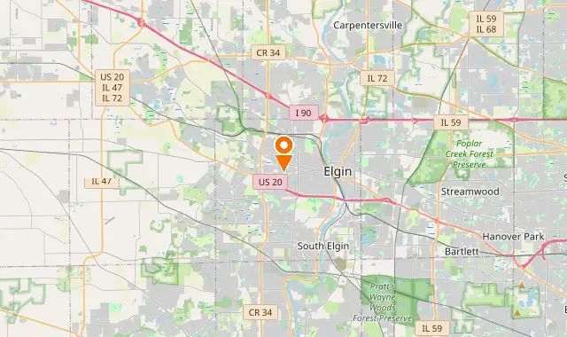 Street map of Elgin, IL