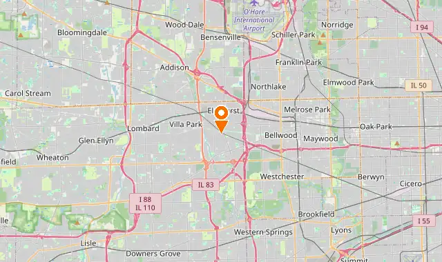 Street map of Elmhurst, IL