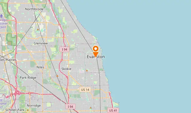 Street map of Evanston, IL