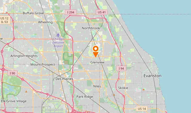 Street map of Glenview, IL