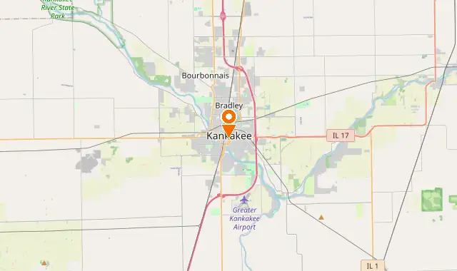 Street map of Kankakee, IL