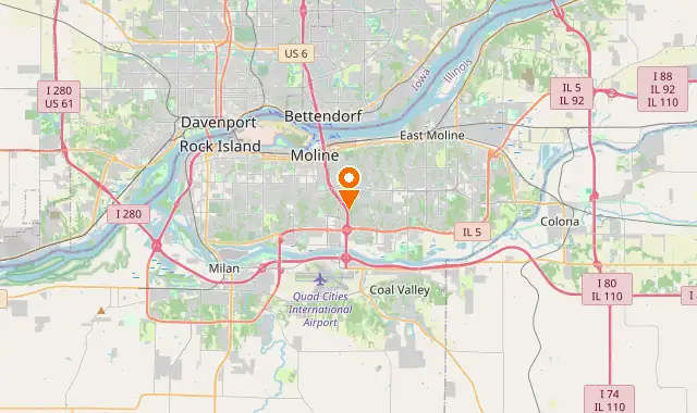 Street map of Moline, IL