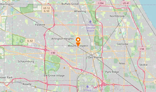 Street map of Mount Prospect, IL