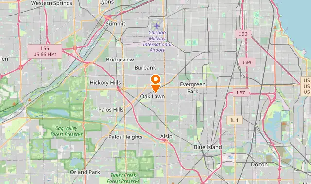 Street map of Oak Lawn, IL