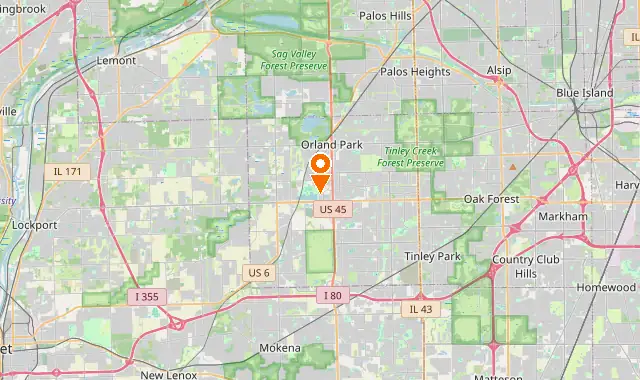 Street map of Orland Park, IL