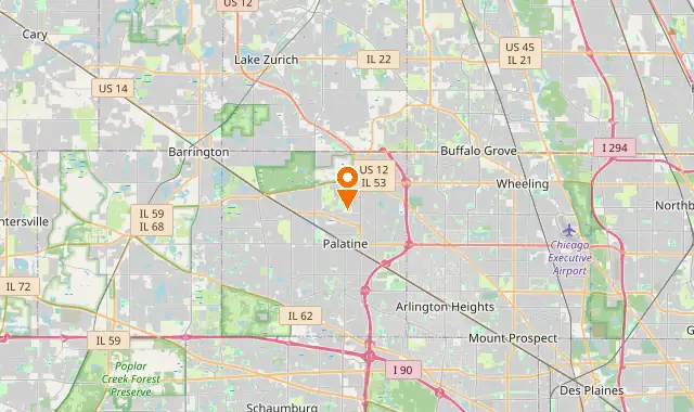 Street map of Palatine, IL