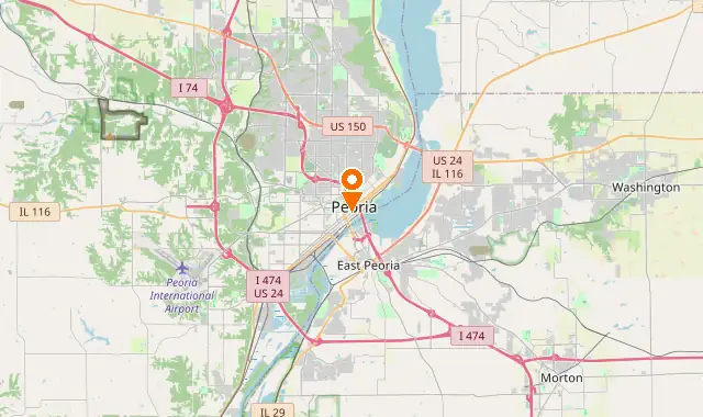 Street map of Peoria, IL
