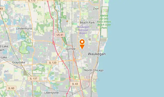 Street map of Waukegan, IL