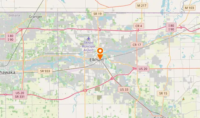 Street map of Elkhart, IN
