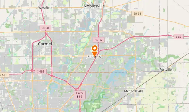 Street map of Fishers, IN