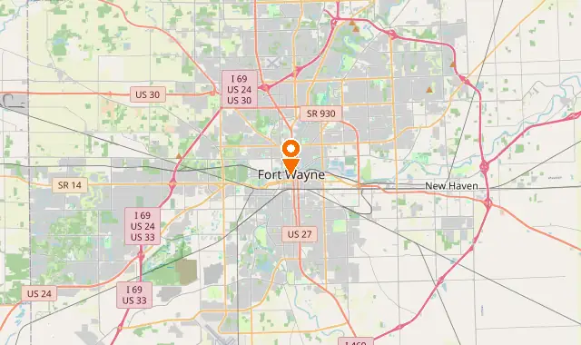 Street map of Fort Wayne, IN