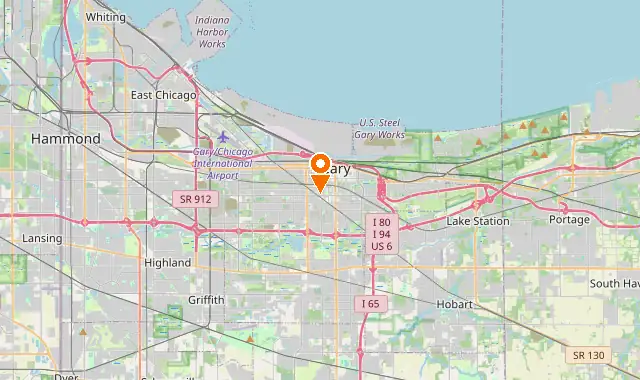 Street map of Gary, IN