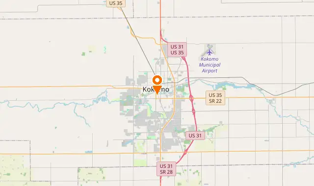 Street map of Kokomo, IN