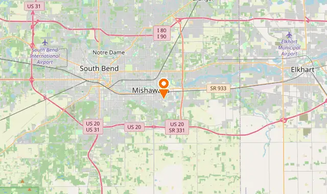 Street map of Mishawaka, IN