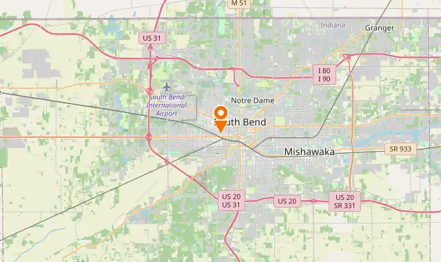 Street map of South Bend, IN
