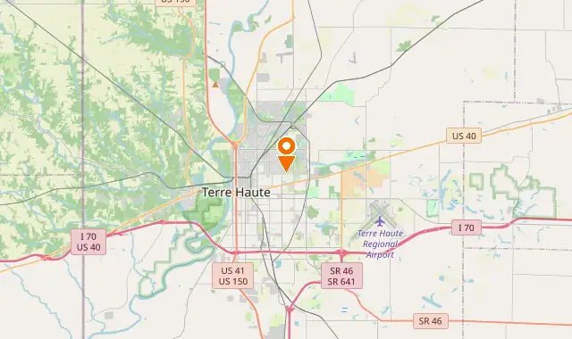 Street map of Terre Haute, IN
