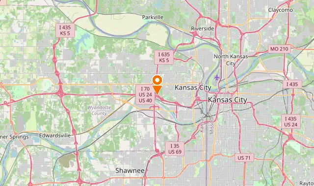 Street map of Kansas City, KS