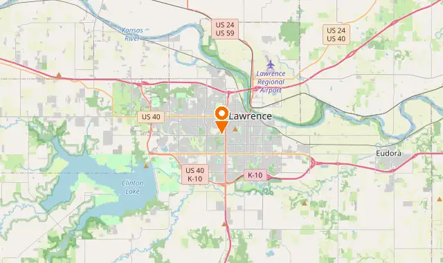 Street map of Lawrence, KS