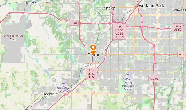 Street map of Olathe, KS