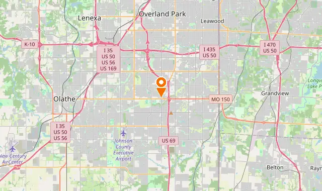 Street map of Overland Park, KS