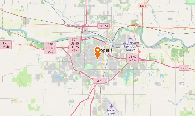 Street map of Topeka, KS