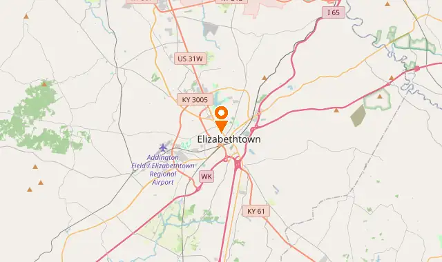 Street map of Elizabethtown, KY