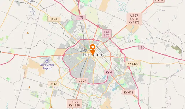 Street map of Lexington, KY