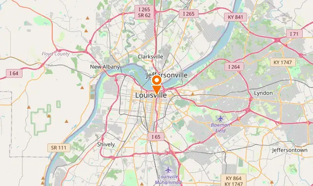 Street map of Louisville, KY