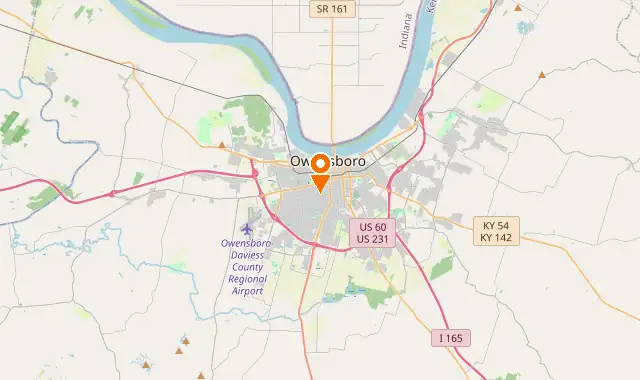 Street map of Owensboro, KY