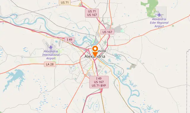 Street map of Alexandria, LA