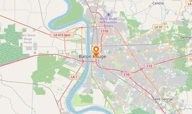 Street map of Baton Rouge, LA