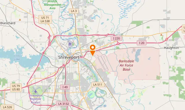 Street map of Bossier City, LA