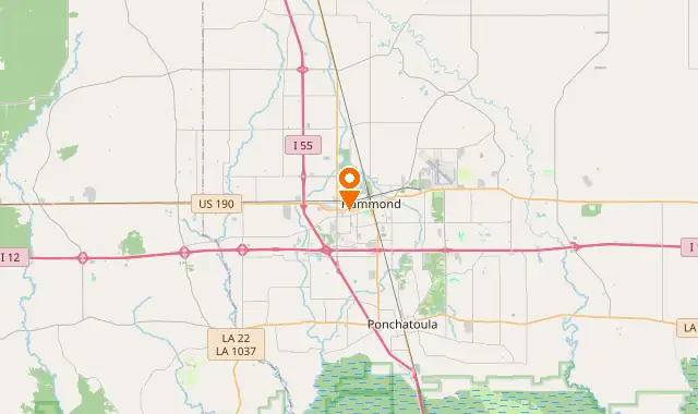 Street map of Hammond, LA