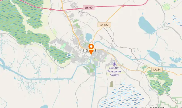 Street map of Houma, LA