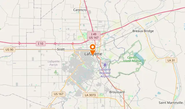 Street map of Lafayette, LA