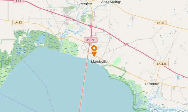 Street map of Mandeville, LA