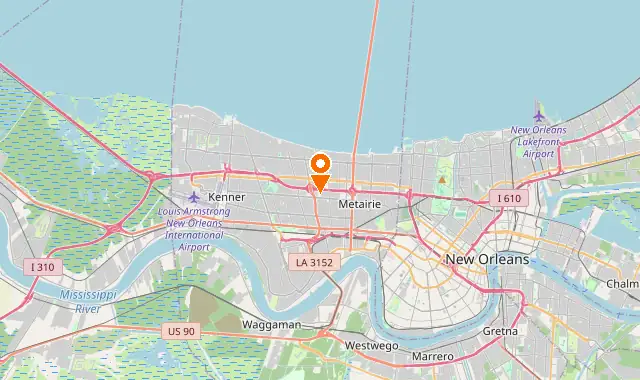 Street map of Metairie, LA