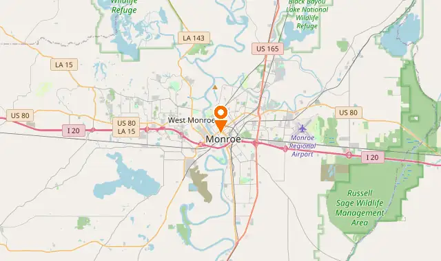 Street map of Monroe, LA