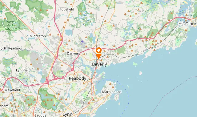 Street map of Beverly, MA