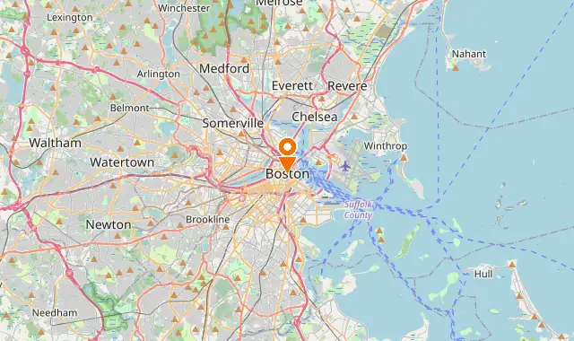 Street map of Boston, MA