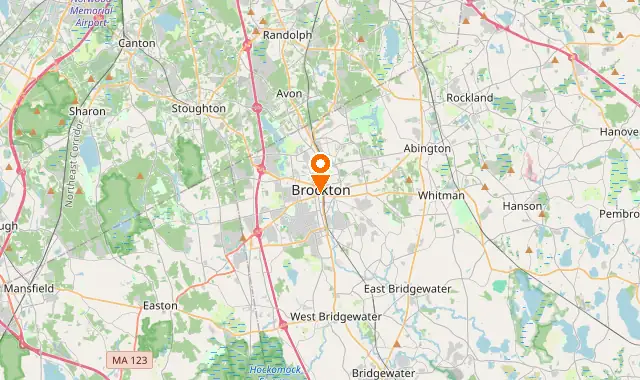 Street map of Brockton, MA